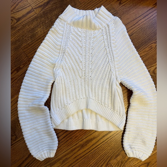 Free People Chunky Knit Sweetheart Sweater Size Small - Picture 7 of 9